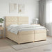 Pat boxspring cu saltea cu headboard Crem 200 x 200 cm Țesătură - WALTI WALTI