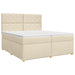 Pat boxspring cu saltea cu headboard Crem 200 x 200 cm Țesătură - WALTI WALTI