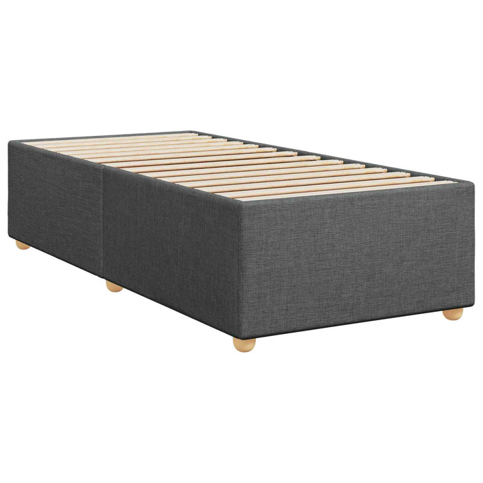 Pat boxspring cu saltea cu headboard Gri închis Unic Țesătură WALTI