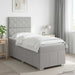 Pat boxspring cu saltea Gri deschis 90 x 200 cm Țesătură - WALTI WALTI
