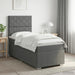 Pat boxspring cu saltea Gri închis 90 x 190 cm Țesătură - WALTI WALTI