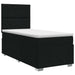 Pat boxspring cu saltea cu headboard Negru 80 x 200 cm Țesătură - WALTI WALTI