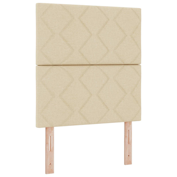 Pat boxspring cu saltea cu headboard Crem 80 x 200 cm Țesătură WALTI