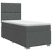 Pat boxspring cu saltea Gri închis 90 x 190 cm Țesătură - WALTI WALTI