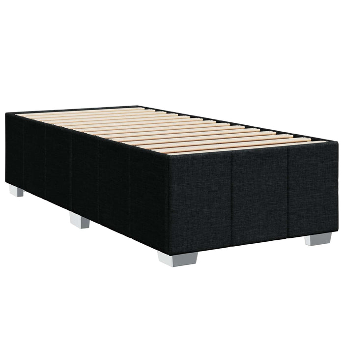 Pat boxspring cu saltea cu headboard Negru 90 x 190 cm Țesătură - WALTI WALTI