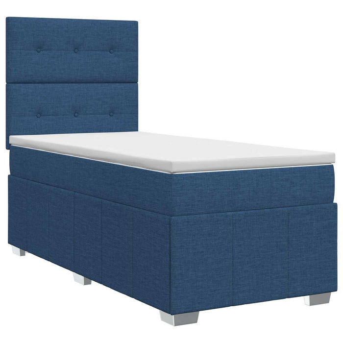 Pat boxspring cu saltea albastru 90 x 200 cm Țesătură - WALTI WALTI