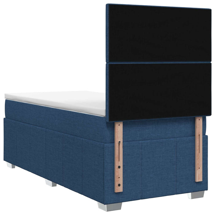 Pat boxspring cu saltea albastru 90 x 200 cm Țesătură - WALTI WALTI