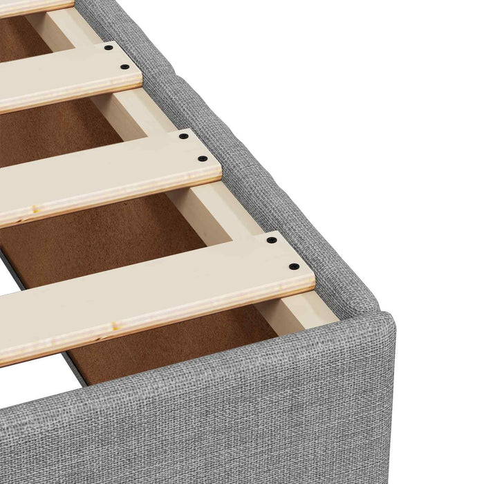 Pat boxspring cu saltea Gri deschis 100 x 200 cm Țesătură WALTI