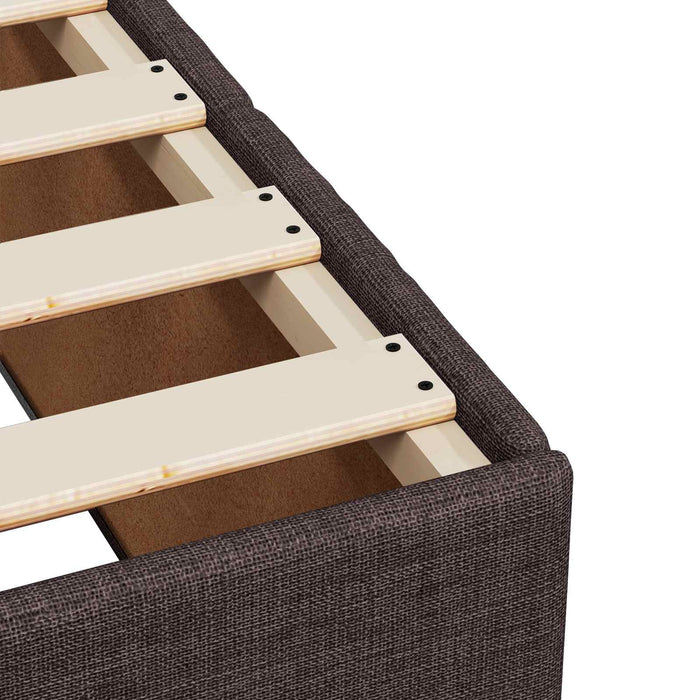 Pat boxspring cu saltea Maro închis 100 x 200 cm Țesătură - WALTI WALTI