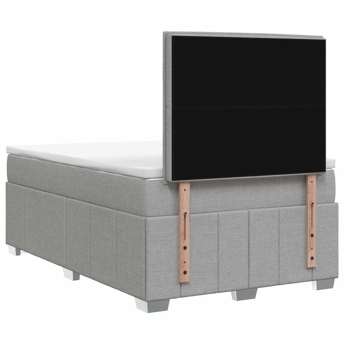 Pat boxspring cu saltea Gri deschis 120 x 190 cm Țesătură WALTI