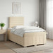 Pat boxspring cu saltea cu headboard Crem 120 x 200 cm Țesătură - WALTI WALTI
