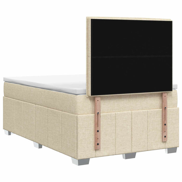 Pat boxspring cu saltea cu headboard Crem 120 x 190 cm Țesătură - WALTI WALTI