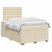 Pat boxspring cu saltea cu headboard Crem 120 x 190 cm Țesătură - WALTI WALTI