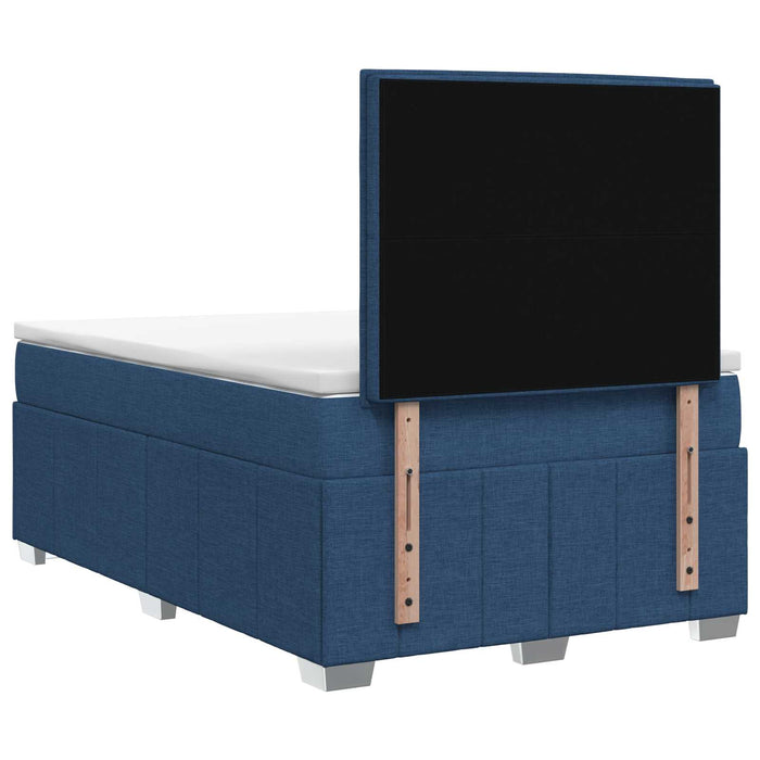 Pat boxspring cu saltea albastru 120 x 190 cm Țesătură WALTI