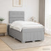 Pat boxspring cu saltea Gri deschis 120 x 190 cm Țesătură - WALTI WALTI