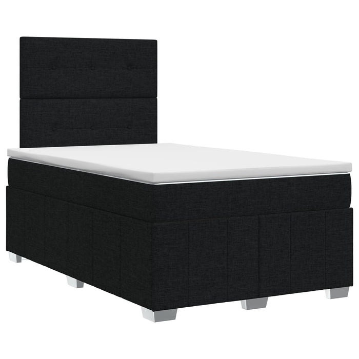 Pat boxspring cu saltea Negru 120 x 190 cm Țesătură - WALTI WALTI