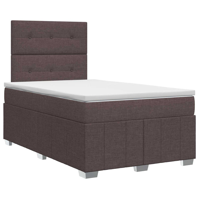 Pat boxspring cu saltea Maro închis 120 x 190 cm Țesătură - WALTI WALTI