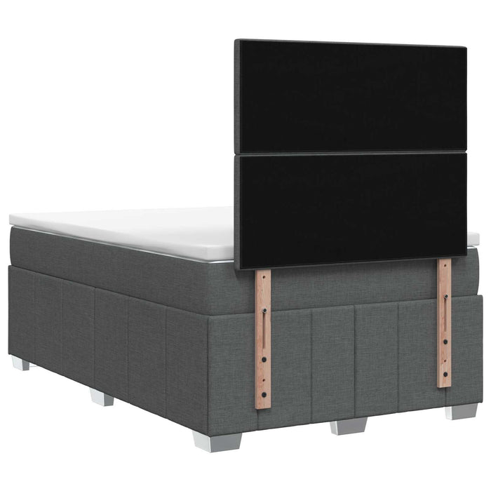 Pat boxspring cu saltea Gri închis 120 x 190 cm Țesătură WALTI