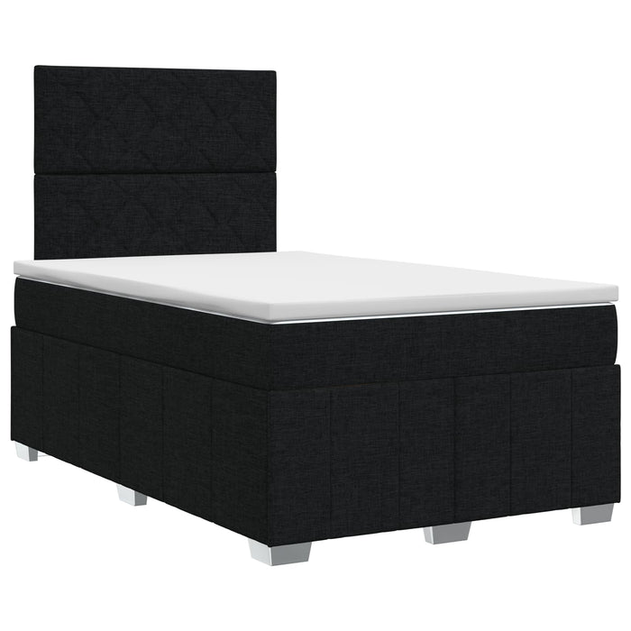 Pat boxspring cu saltea Negru 120 x 190 cm Țesătură WALTI