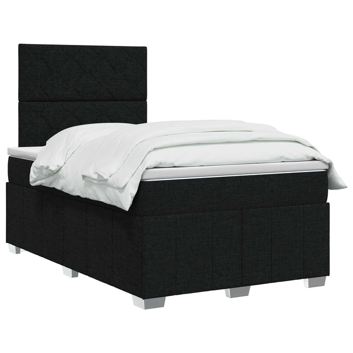 Pat boxspring cu saltea Negru 120 x 190 cm Țesătură WALTI