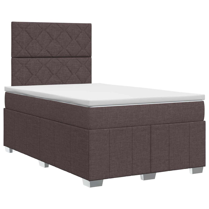 Pat boxspring cu saltea Maro închis 120 x 190 cm Țesătură WALTI