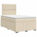 Pat boxspring cu saltea cu headboard Crem 120 x 190 cm Țesătură - WALTI WALTI