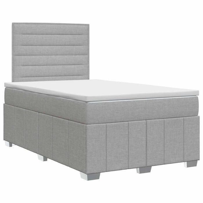 Pat boxspring cu saltea Gri deschis 120 x 200 cm Țesătură WALTI