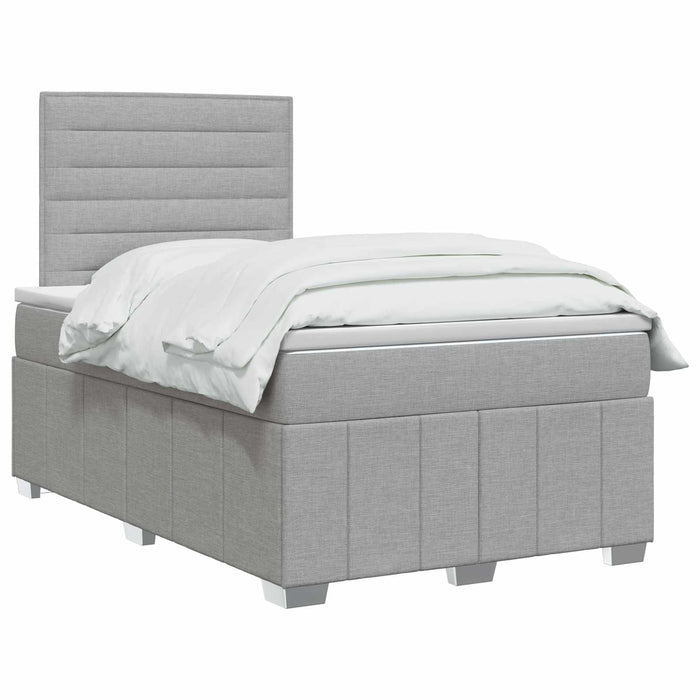 Pat boxspring cu saltea Gri deschis 120 x 200 cm Țesătură WALTI