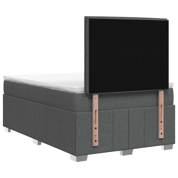 Pat boxspring cu saltea Gri închis 120 x 200 cm Țesătură WALTI