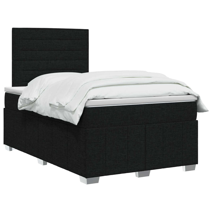 Pat boxspring cu saltea Negru 120 x 200 cm Țesătură WALTI