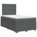 Pat boxspring cu saltea Gri închis 120 x 200 cm Țesătură - WALTI WALTI
