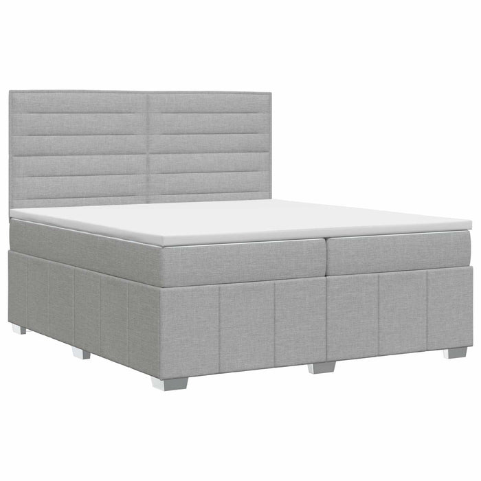 Pat boxspring cu saltea Gri deschis 140 x 200 cm Țesătură WALTI