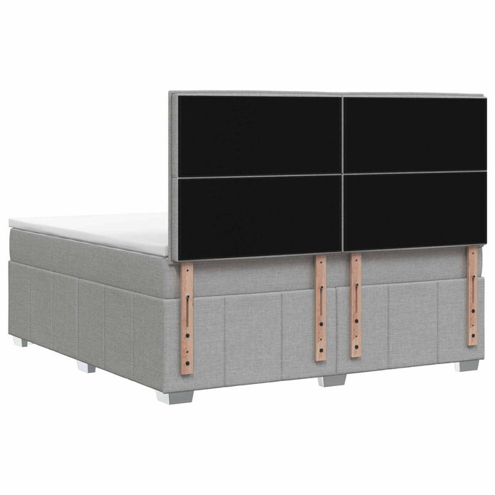 Pat boxspring cu saltea Gri deschis 140 x 200 cm Țesătură - WALTI WALTI