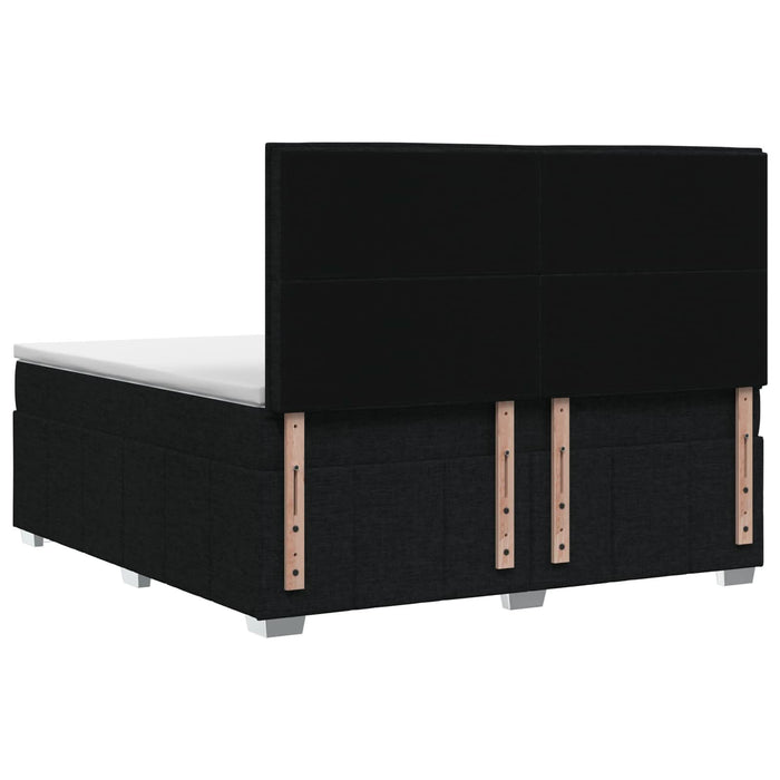 Pat boxspring cu saltea Negru 140 x 200 cm Țesătură WALTI