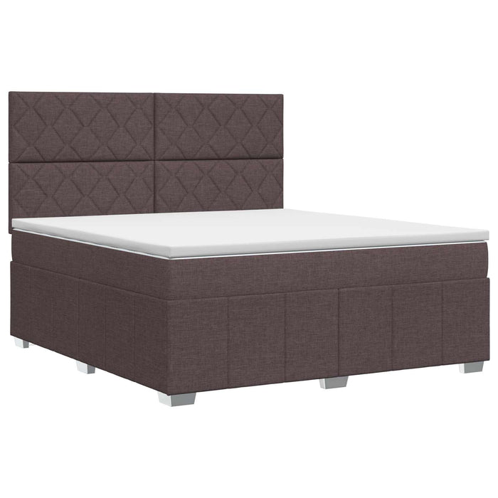 Pat boxspring cu saltea Maro închis 140 x 200 cm Țesătură WALTI
