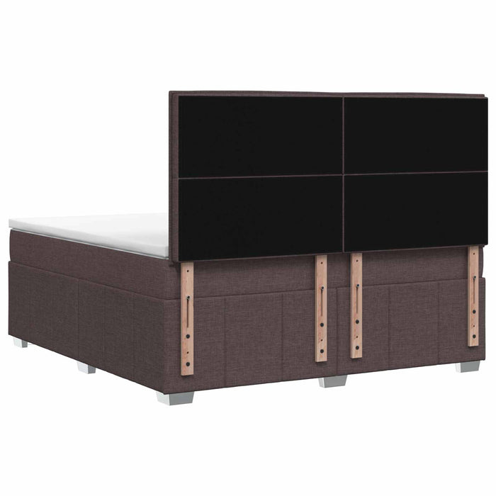 Pat boxspring cu saltea Maro închis 140 x 200 cm Țesătură WALTI