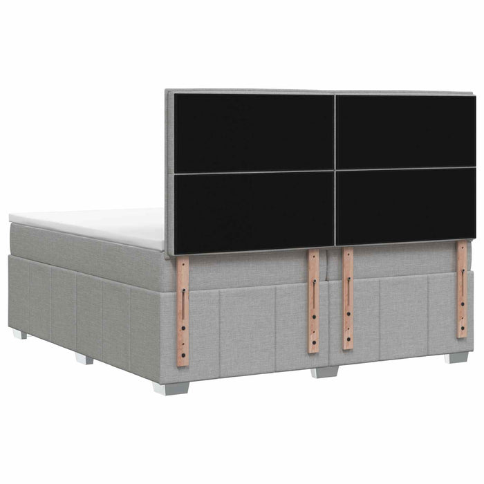 Pat boxspring cu saltea Gri deschis 160 x 200 cm Țesătură - WALTI WALTI