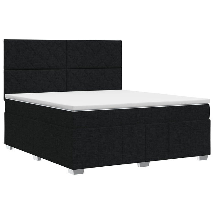 Pat boxspring cu saltea Negru 160 x 200 cm Țesătură - WALTI WALTI