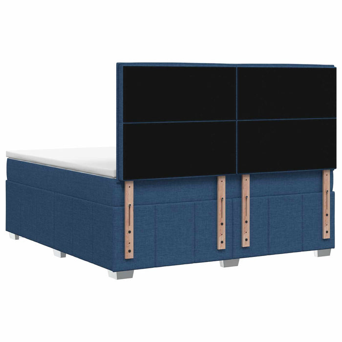 Pat boxspring cu saltea albastru 160 x 200 cm Țesătură WALTI