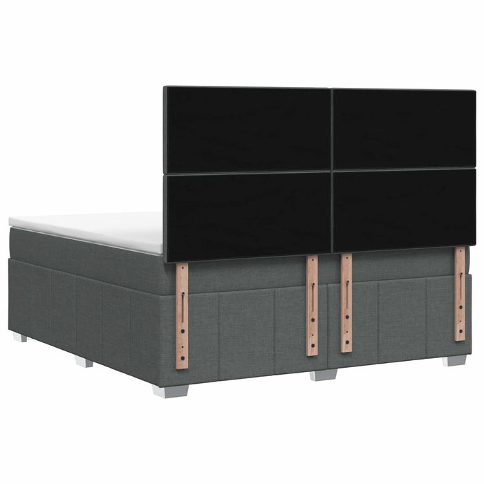 Pat boxspring cu saltea Gri închis 180 x 200 cm Țesătură WALTI