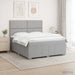 Pat boxspring cu saltea Gri deschis 160 x 200 cm Țesătură - WALTI WALTI