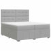Pat boxspring cu saltea Gri deschis 200 x 200 cm Țesătură - WALTI WALTI