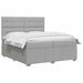 Pat boxspring cu saltea Gri deschis 200 x 200 cm Țesătură - WALTI WALTI