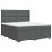 Pat boxspring cu saltea Gri închis 200 x 200 cm Țesătură - WALTI WALTI