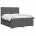 Pat boxspring cu saltea Gri închis 200 x 200 cm Țesătură - WALTI WALTI