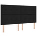 Pat boxspring cu saltea Negru 200 x 200 cm Țesătură - WALTI WALTI