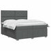 Pat boxspring cu saltea Gri închis 200 x 200 cm Țesătură - WALTI WALTI
