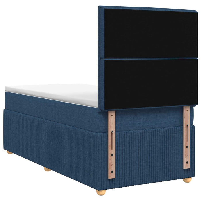 Pat boxspring cu saltea albastru 80 x 200 cm Țesătură WALTI