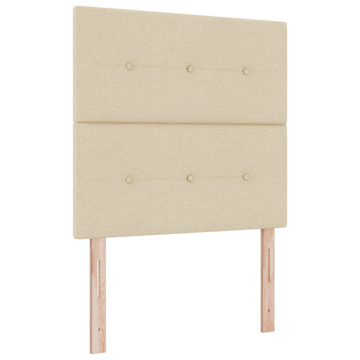 Pat boxspring cu saltea cu headboard Crem 80 x 200 cm Țesătură WALTI