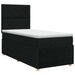 Pat boxspring cu saltea cu headboard Negru 80 x 200 cm Țesătură - WALTI WALTI